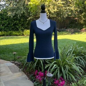 New Blue Bell Sleeve Sparkle Sweater